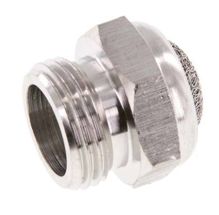 G3/8'' Stainless Steel Compact Pneumatic Muffler 1.4301 Wire Mesh