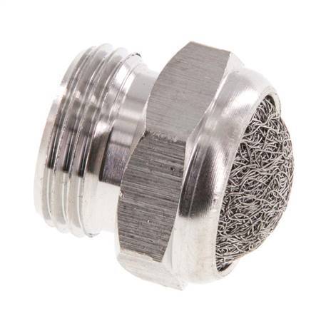 G3/8'' Stainless Steel Compact Pneumatic Muffler 1.4301 Wire Mesh