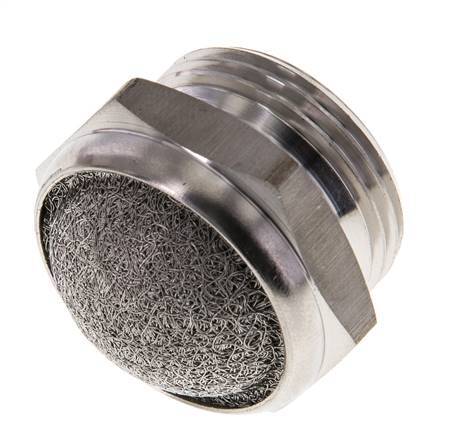 G3/4'' Stainless Steel Compact Pneumatic Muffler 1.4301 Wire Mesh