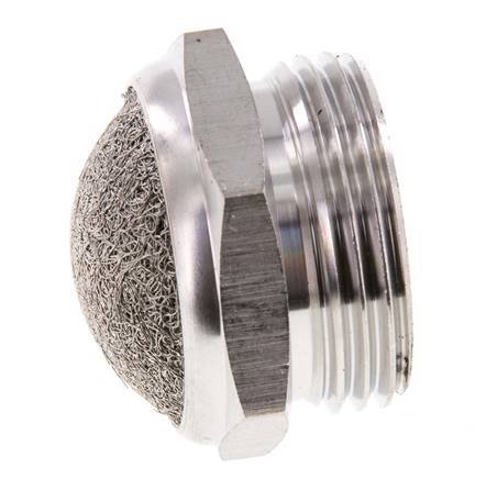 G1'' Stainless Steel Compact Pneumatic Muffler 1.4301 Wire Mesh