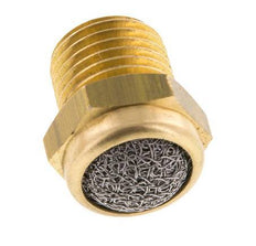 Silencieux Pneumatique Compact en Laiton NPT 1/4'' 1.4301 Maille Métallique [5 Pièces]