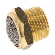 Silencieux Pneumatique Compact en Laiton NPT 1/2'' 1.4301 Maille Métallique [2 Pièces]