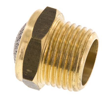 Silencieux Pneumatique Compact en Laiton NPT 1/2'' 1.4301 Maille Métallique [2 Pièces]