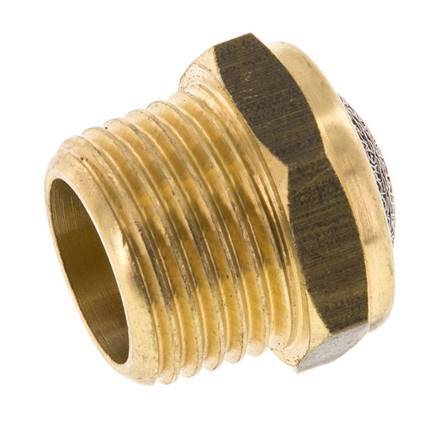 Silencieux Pneumatique Compact en Laiton NPT 1/2'' 1.4301 Maille Métallique [2 Pièces]