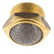 NPT 3/4'' Brass Compact Pneumatic Muffler 1.4301 Wire Mesh