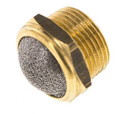 NPT 3/4'' Brass Compact Pneumatic Muffler 1.4301 Wire Mesh