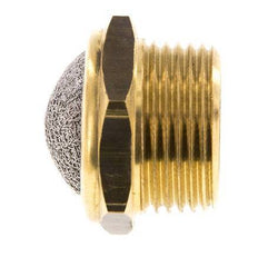 NPT 3/4'' Brass Compact Pneumatic Muffler 1.4301 Wire Mesh