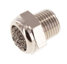 Silencieux Pneumatique Compact en Laiton Nickelé NPT 1/8'' 1.4301 Maille Métallique [5 Pièces]