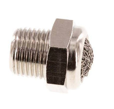 Silencieux Pneumatique Compact en Laiton Nickelé NPT 1/8'' 1.4301 Maille Métallique [5 Pièces]