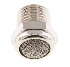 Silencieux Pneumatique Compact en Laiton Nickelé NPT 1/4'' 1.4301 Maille Métallique [5 Pièces]