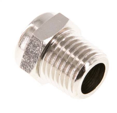 Silencieux Pneumatique Compact en Laiton Nickelé NPT 1/4'' 1.4301 Maille Métallique [5 Pièces]