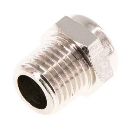 Silencieux Pneumatique Compact en Laiton Nickelé NPT 1/4'' 1.4301 Maille Métallique [5 Pièces]