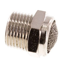 Silencieux Pneumatique Compact en Laiton Nickelé NPT 3/8'' 1.4301 Maille Métallique [2 Pièces]