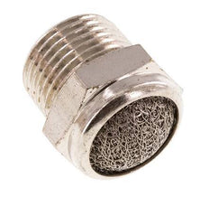 Silencieux Pneumatique Compact en Laiton Nickelé NPT 3/8'' 1.4301 Maille Métallique [2 Pièces]
