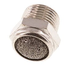 Silencieux Pneumatique Compact en Laiton Nickelé NPT 3/8'' 1.4301 Maille Métallique [2 Pièces]