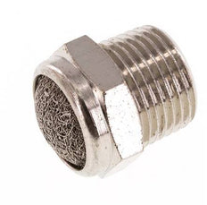 Silencieux Pneumatique Compact en Laiton Nickelé NPT 3/8'' 1.4301 Maille Métallique [2 Pièces]