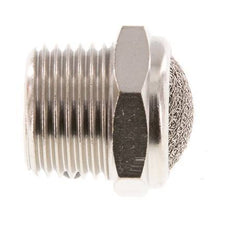 Silencieux Pneumatique Compact en Laiton Nickelé NPT 1/2'' 1.4301 Maille Métallique [2 Pièces]