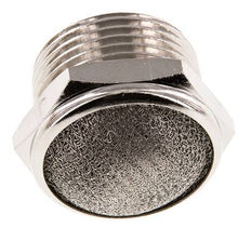 NPT 1'' Nickel-Plated Brass Compact Pneumatic Muffler 1.4301 Wire Mesh