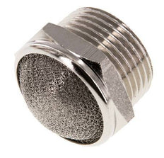 NPT 1'' Nickel-Plated Brass Compact Pneumatic Muffler 1.4301 Wire Mesh