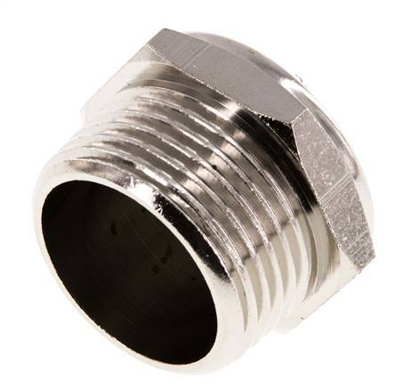 NPT 1'' Nickel-Plated Brass Compact Pneumatic Muffler 1.4301 Wire Mesh