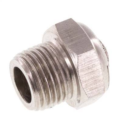 NPT 1/8'' Stainless Steel Compact Pneumatic Muffler 1.4301 Wire Mesh