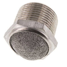 NPT 1'' Stainless Steel Compact Pneumatic Muffler 1.4301 Wire Mesh