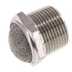 NPT 1'' Stainless Steel Compact Pneumatic Muffler 1.4301 Wire Mesh