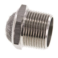 NPT 1'' Stainless Steel Compact Pneumatic Muffler 1.4301 Wire Mesh
