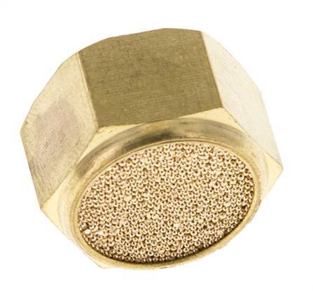 Silencieux Pneumatique Compact à Filetage Femelle G3/8'' en Bronze Fritté [2 Pièces]