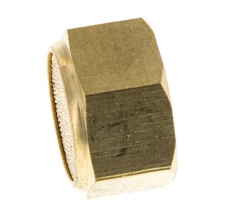 Silencieux Pneumatique Compact à Filetage Femelle G3/8'' en Bronze Fritté [2 Pièces]