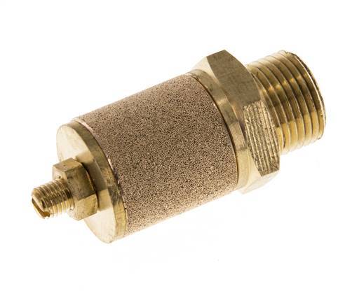G3/8'' Brass Flow Control Muffler With Lock Nut
