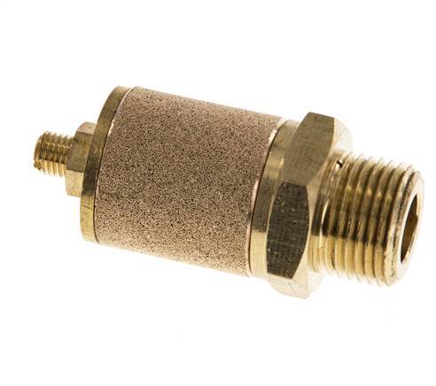 G3/8'' Brass Flow Control Muffler With Lock Nut