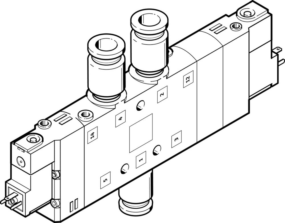 Festo 5/3 Pressurized Air Solenoid Valve QS-12 1600l/min - 170353