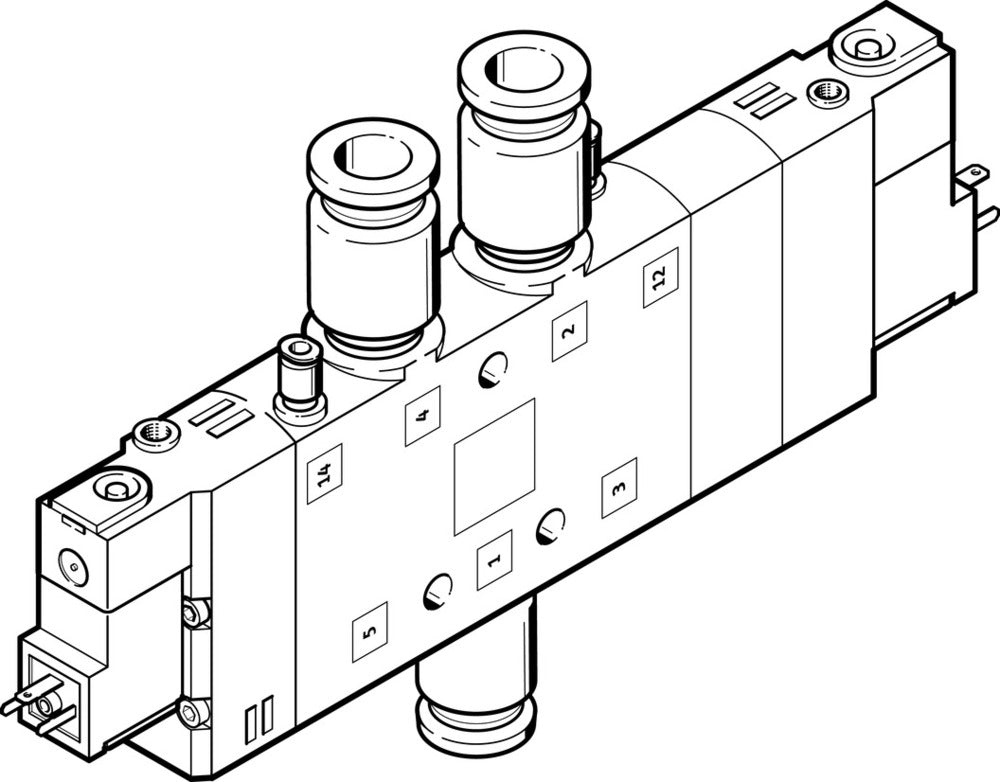 Festo 5/3 Exhausted Air Solenoid Valve QS-10 1250l/min - 170346