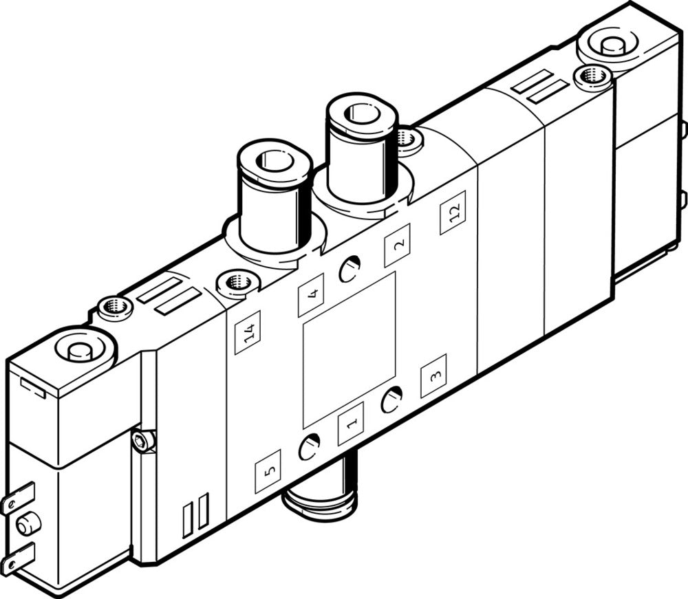 Festo 5/3 NC Air Solenoid Valve QS-6 410l/min - 196903
