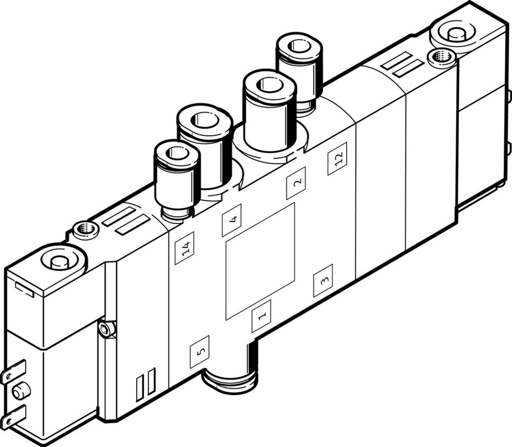 Festo 5/3 Électrovanne D'Air Échappé QS-6 370l/min - 196901