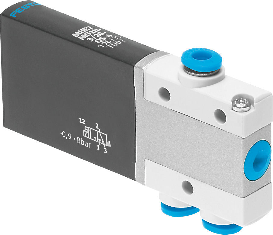 Festo 3/2 NO Monostable Air Solenoid Valve QS-4 100l/min -0.9 - 8bar/-13 - 116psi - 196155