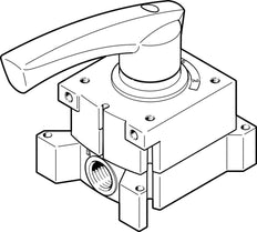 Festo 4/3 Pressurized Hand Lever Valve G1/4 1150l/min - 3515108