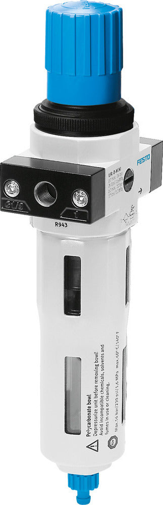 Festo Compressed Air Filter Regulator G1/4'' 0.5-12bar 1200l/min 5µm Mini - 192611
