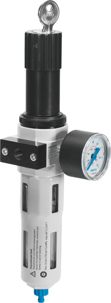 Festo Compressed Air Filter Regulator G1/4'' 0.5-7bar 1500l/min 40µm Mini - 194712