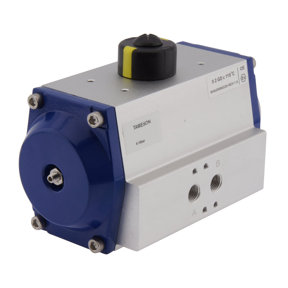 Pneumatic Actuated Flanged Ball Valve 3-Way T2-port DN40 PN16 Stainless Steel