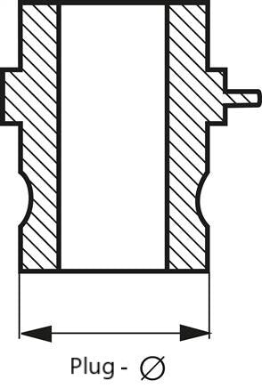 Camlock DN 25 (1'') Aluminium Coupling Plug Type DP MIL-C-27487
