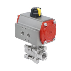 Rp 2-1/2'' Vanne à Bille 2 Voies en Acier Inoxydable avec Actionneur Pneumatique à Rappel par Ressort, Normalement Fermée