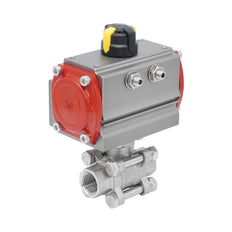 Rp 1-1/2'' Vanne à Bille 2 Voies en Acier Inoxydable avec Actionneur Pneumatique à Rappel par Ressort, Normalement Fermée