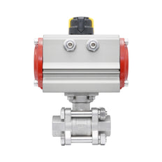 Rp 2-1/2'' Vanne à Bille 2 Voies en Acier Inoxydable avec Actionneur Pneumatique Double Effet