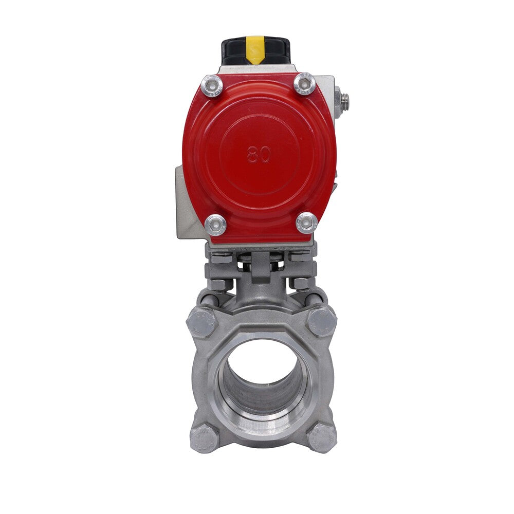 Pneumatic Ball Valve G1 1/2'' Stainless Steel Spring Opening