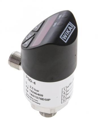 0 to 1.6bar Stainless Steel Wika Electronic Pressure Switch G1/4'' 1VDC IO-Link 4-pin M12 Connector