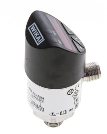 0 à 1.6bar Acier inoxydable Pressostat électronique Wika G1/4'' 1VDC Connecteur IO-Link 4 broches M12