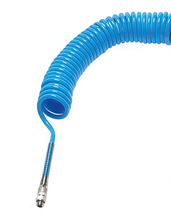 8m Coiled Air Hose 10x6.5mm PUR G1/4 Male Connector