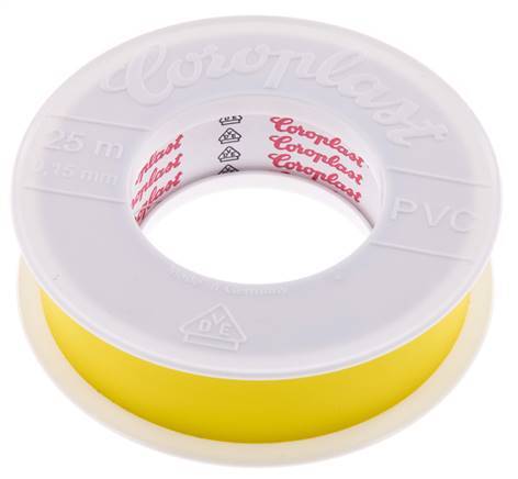 Ruban d'isolation électrique testé par VDE 25mm/25m Jaune